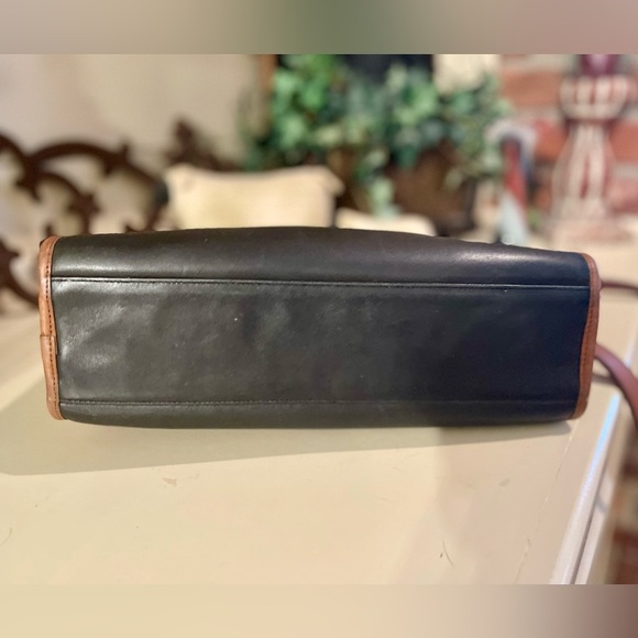 Coach Vintage Swagger Spectator Bag Purse Black Tabac Tan Piping Leather Classic - Picture 13 of 14